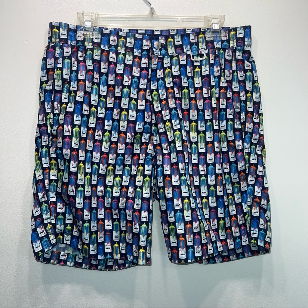 Peter Millar Collection Swim Trunks Board Shorts Spray Paint Can Size Small